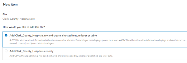 Erstellen Sie einen gehosteten Feature-Layer.