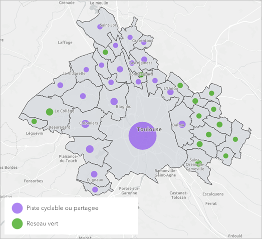 Fahrradrouten innerhalb von Stadtgebieten zusammenfassen.