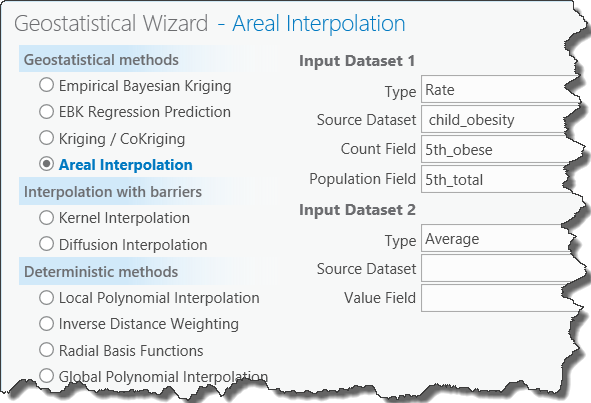 Bereich 1 des Geostatistical Wizard für Flächeninterpolation