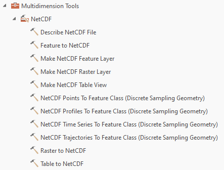 NetCDF-Toolset in der Toolbox "Multidimension"