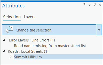 Der ausgewählte Layer "Summit Hills Lm" im Bereich "Attribute"