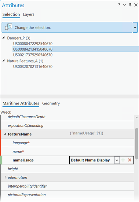 Maritime Attributes tab status visualization