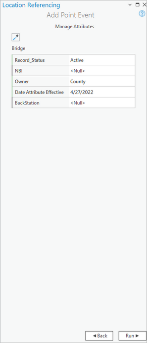 Tabelle "Attribute verwalten"
