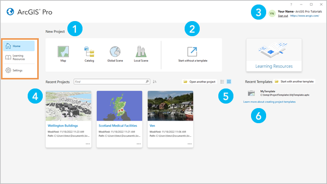ArcGIS Pro-Startseite