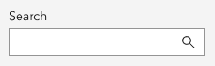 A visible label of Search above a text field with a magnifying glass button