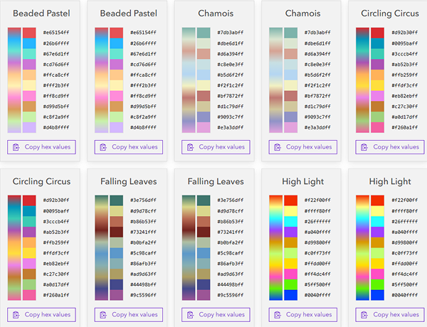 The ArcGIS Maps SDK for Javascript and ArcGIS Pro both offer multiple preconfigured color-blind-friendly color ramps.