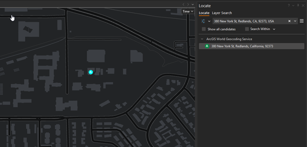 Use Locate to add points to a map from an address.