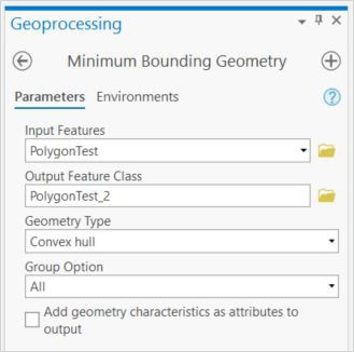 Minimum Bounding Geometry geoprocessing tool