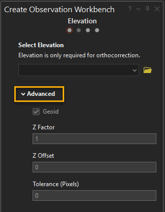 Elevation Advanced Parameters