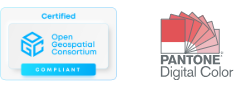 Logos for OGC, PANTONE Digital Color, and Kubernetes