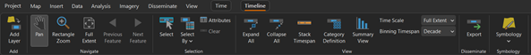Timeline tab controls and tools for an active timeline view.