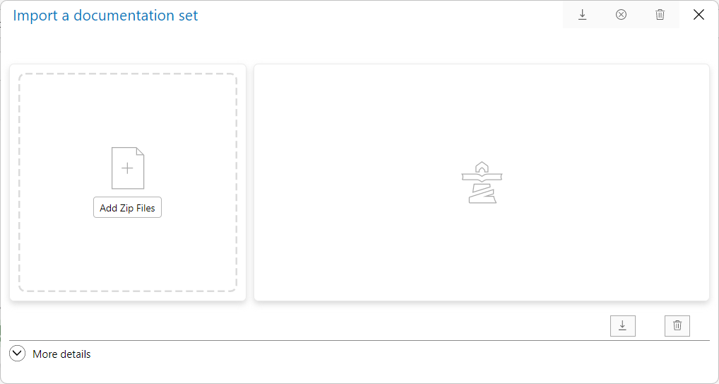 Insert documentation set dialog
