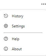 The Menu dropdown