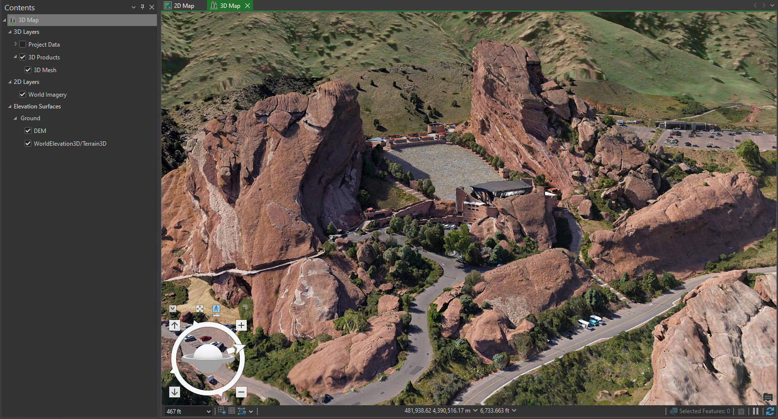 Image of a 3D view in Drone2Map