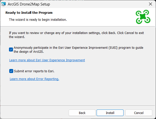 EUEI Setup dialog