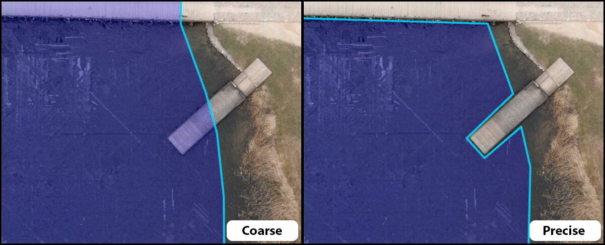 Waterbody mask drawing methods