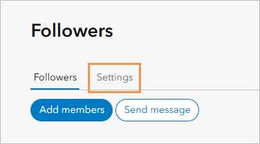 Settings tab in the Followers pane