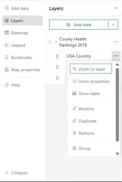 User interface with expanded menus.