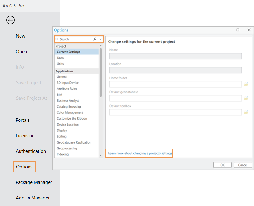General application options