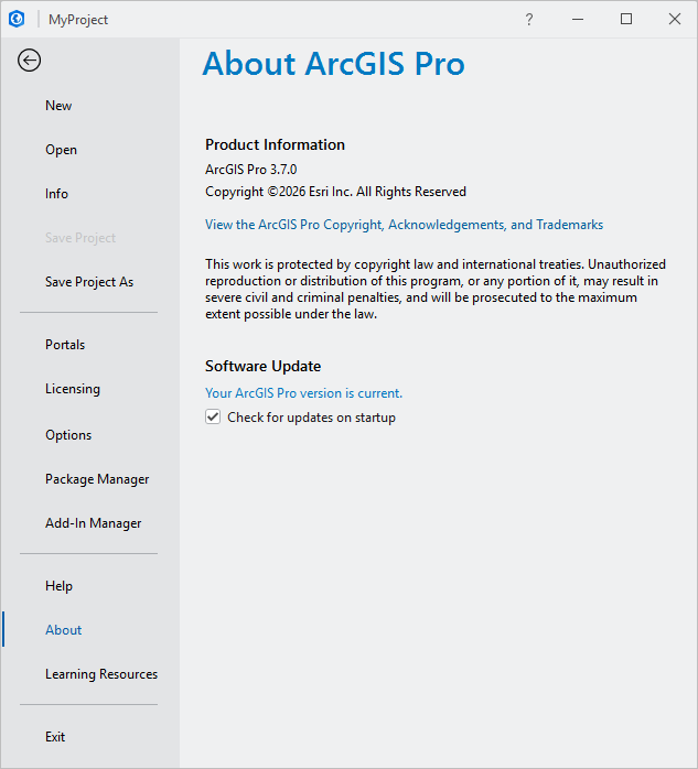 ArcGIS Pro settings