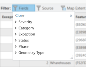 Fields filter options