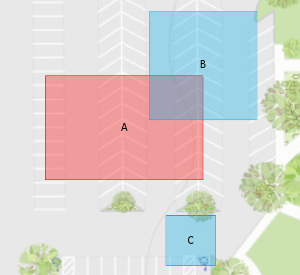 Polygon arrangement for investigating the overlap spatial relationship. ProGuide: Geometry - Spatial Relationship Overlap