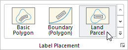 Land Parcel label placement options
