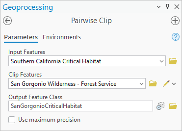 Pairwise Clip tool settings