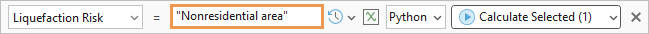 Calculate Field toolbar with expression