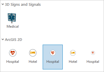 Hospital symbol selected in the Symbology pane