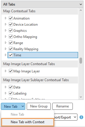New contextual tab added to the list of ribbon tabs
