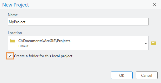 New Project dialog box