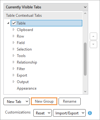 A selected tab with the New Group button indicated