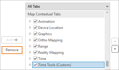 Custom contextual tab selected and Remove button indicated