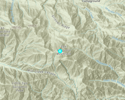 San Gorgonio Mountain with highlighted marker