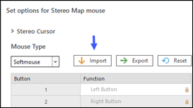Import Stealth mouse settings dialog box