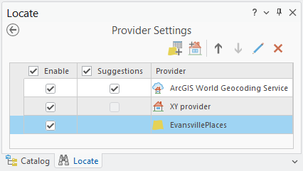Layer added to Locate providers list