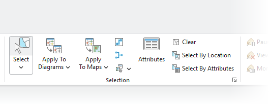 Selection group on the Network Diagram tab