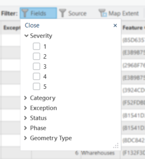 Fields filter option values