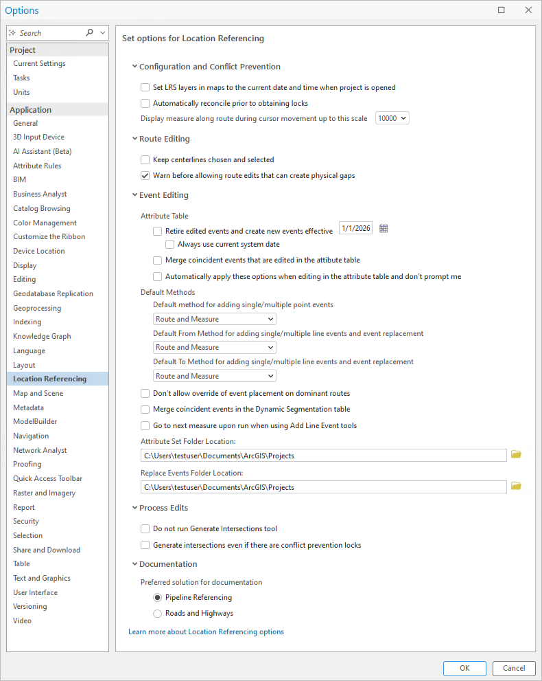 Location Referencing options