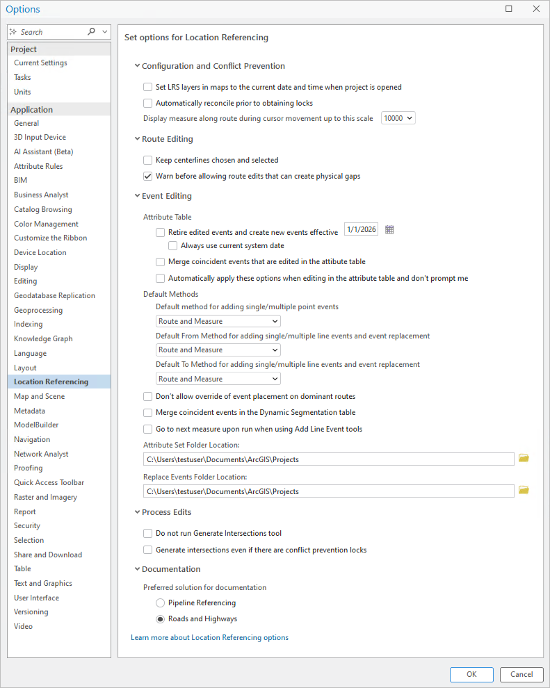 Location Referencing options