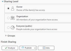 Web tool sharing options