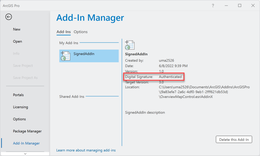 Add-in-manager
