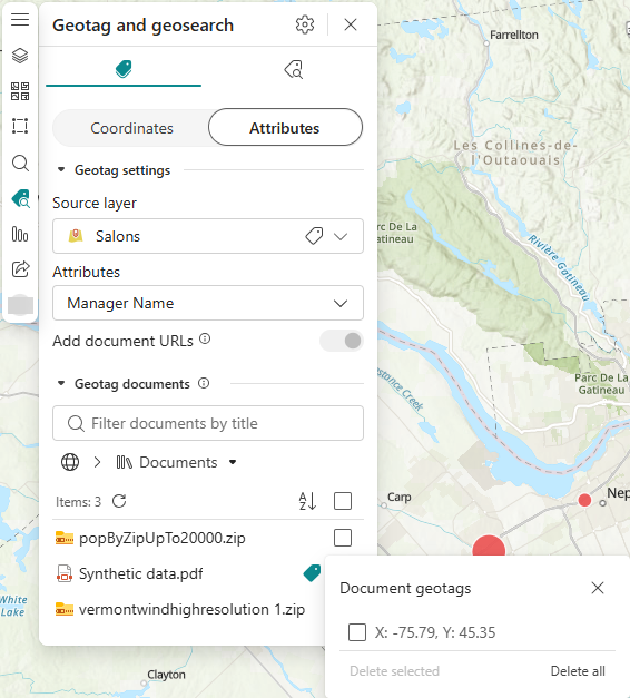 Tagged document with available tags