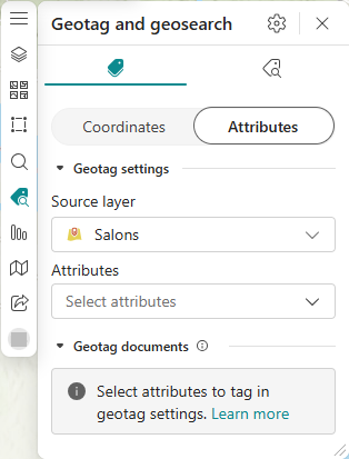 Geotag and geosearch pane