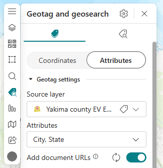 Add document URLs toggle with Sync button