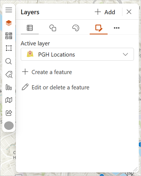 Editor tool pane in ArcGIS for SharePoint