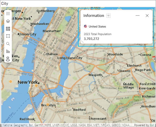 ArcGIS for SharePoint Information card of United States total population