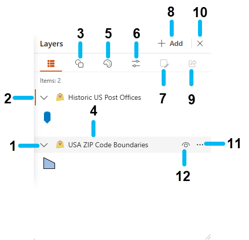Layers list