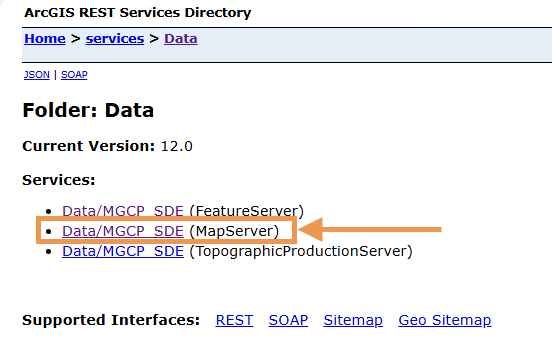 ArcGIS REST Services Directory list of services